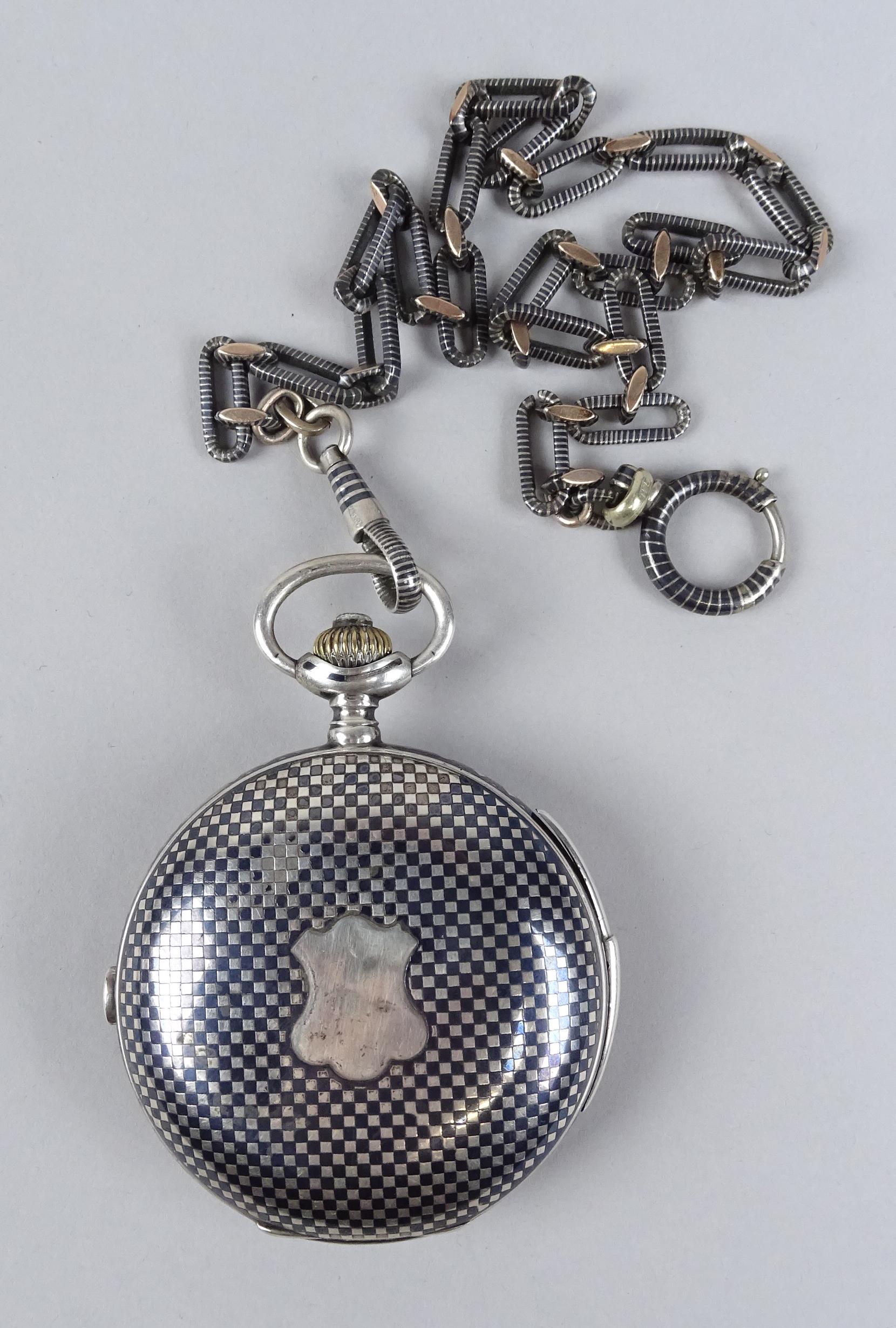 Chaînette En Argent Pour Montre à Gousset - Élément De Bijou, Occasion, Unisexe