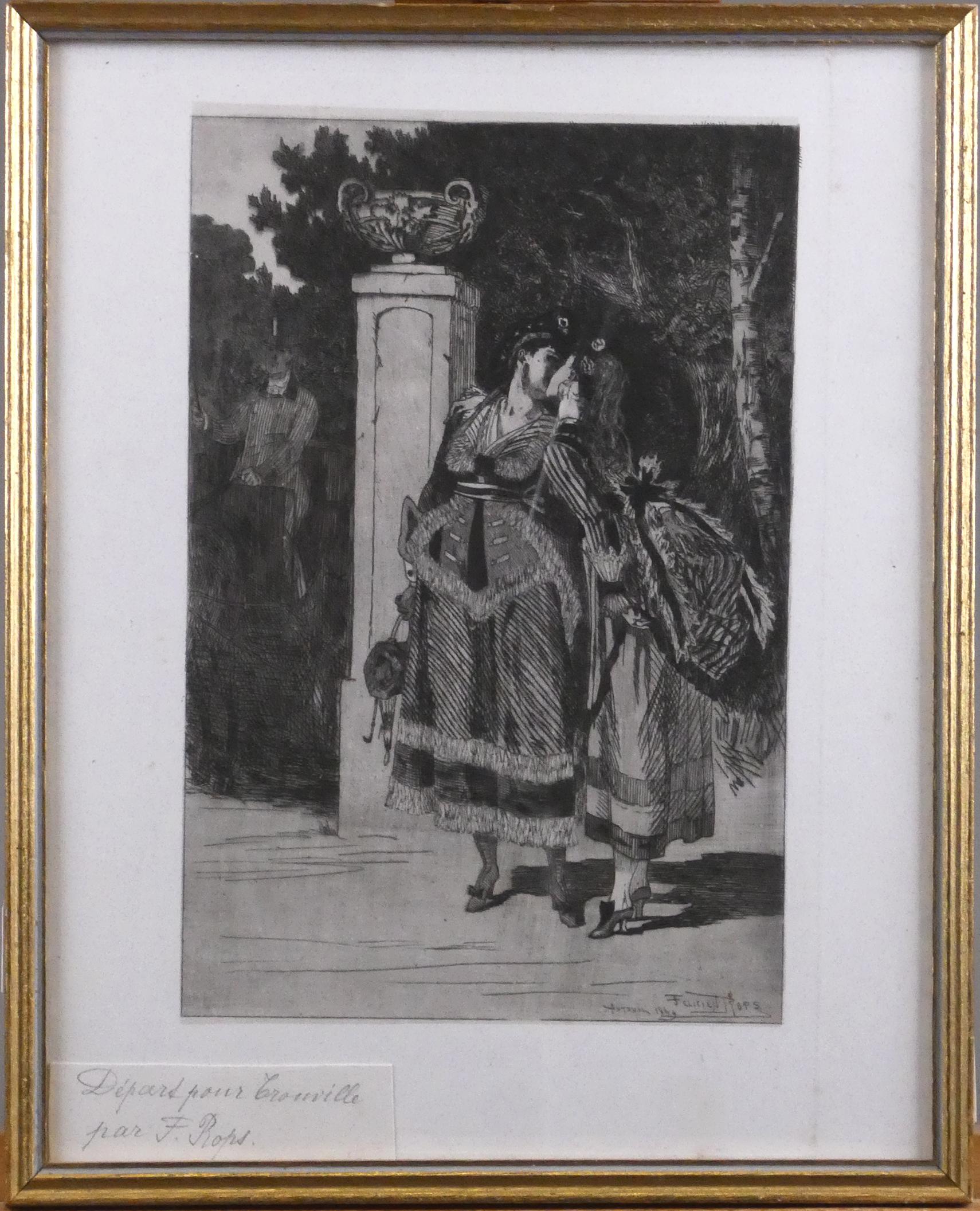 Gravure Originale XIXe Signée M. Lesgranges – Étude De Lion D'après Rembrandt, Animaux