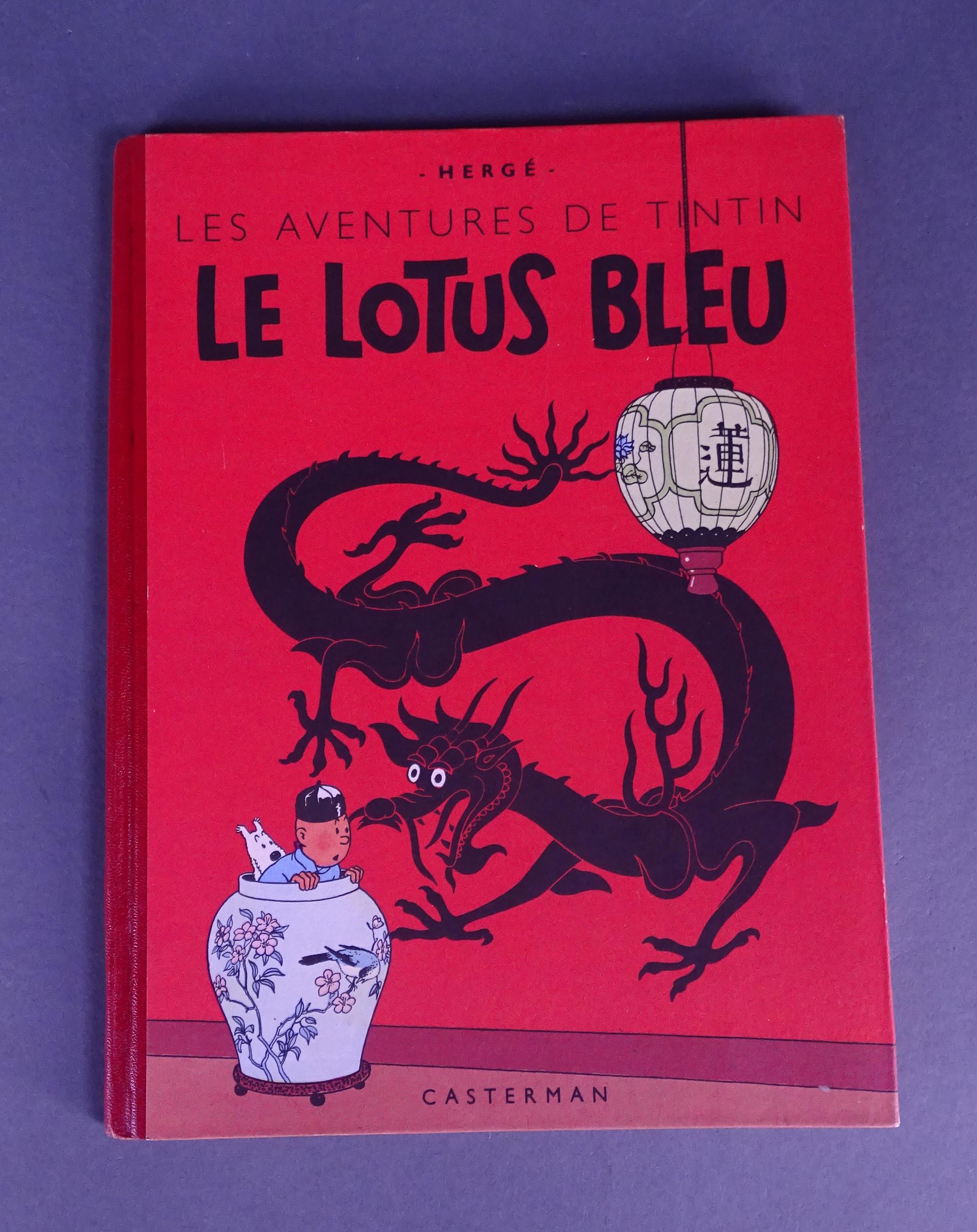 BD : Les aventures de TINTIN Hergé éd CASTERMAN : Le Lotus Bleu B1 EOC - Cote Album Tintin Le Lotus Bleu 1946