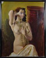Tableau HST - Buste de femme nue - signé DUPAGNE Adrien