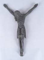 Sculpture religieuse en bronze - Christ en croix - signé NORGA Sylvain