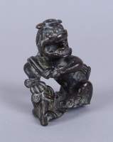 Asiatique : sculpture en bronze - Chien de Fô -