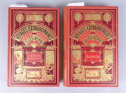 Livre : 2 VERNE Jules , Voyages extraordinaires , Bib d'éduc et de récréa Paris Hetzel , . 2 ELEPHANTS. La Jangada (cat BR 1884) , Nord contre Sud (cat DX 1887/88)