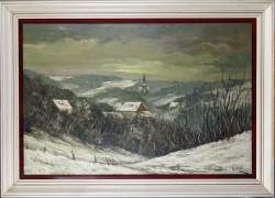 Tableau HST -Paysage d'hiver- signé MEURISSE Willy