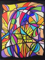 Tableau: Acrylique sur toile -composition- monogrammé AP PHILIPPE Anne