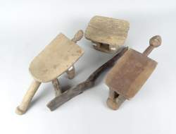 Africain: Chaises Lobi Burkina (4pcs)