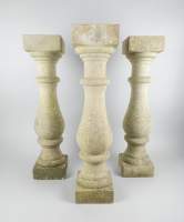 Objet : Colonnes en pierre reconstituée (3pcs) forme balustre pour l'extérieur/ jardin