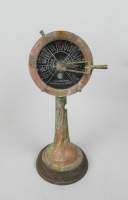Objet : Télégraphe de commande de moteur bateau/ transmetteur d'ordres (usure) cadran signé CHADBURNS monture en laiton