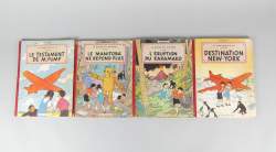 BD : Jo , Zette et Jocko Hergé éd Casterman EO (usure extér int frais taches) : Testament Pump B5 1951 Dest. New york B5 1951 Karamato B6 1952 Manitoba B6 1952