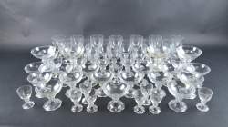 Verrerie : Service de verres en cristal Val Saint Lambert modèle YALE