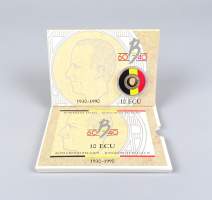 Collection de pièces de monnaie : pièce en or de Belgique de 10 Ecus
