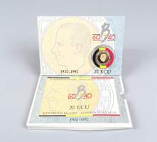 Collection de pièces de monnaie : pièce en or de Belgique de 20 Ecus