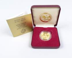 Collection de pièces de monnaie : pièce en or de Belgique de 50 Ecus 1991 - A l'Occasion XI ème congrès International numismatique -