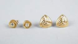 Bijou : 2 paires de boucles d'oreilles en or jaune 18K
