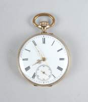Bijou : Montre de gousset cuvette extérieure en or jaune 14K mvt à remontoir (en état)
