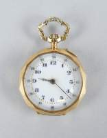 Bijou : Montre de gousset de col cuvette extérieure en or jaune 18K mouvement à remontoir (En état)