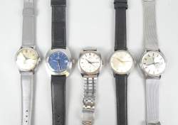 Bijou : Montre bracelet d'homme métal argenté mvt à remontoir (5) (En état) : CERTINA , IAXA , VERDAL , RODANIA , Hami