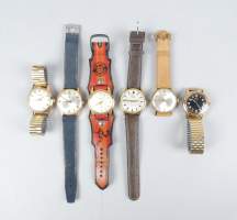 Bijou : Montre bracelet d'homme métal doré mvt à remontoir (6) (En état) : IAXA , OLMA , BRITIX , EDELE , MONTDOR , ROAMER