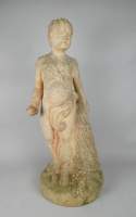 Meuble: Sculpture de jardin -Putti- (pt ecl) en pierre reconstituée H:95cm