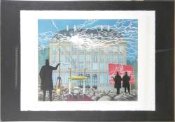 Estampe : Lithographie couleur - Électricité - Epreuve d'Artiste signé BOGAERT Gaston