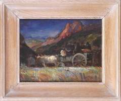 Tableau HSP - Enterrement en Auvergne - signé GILLIS Marcel