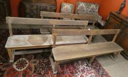 Meuble : Banc de couvent/ église en bois (3pcs)