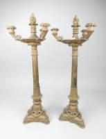 Objet : Paire de chandeliers d'époque Napoléon III à 4 bras de lumières