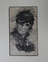 Tableau : Dessins - Portrait femme à Séville - daté Octobre 82 réalisé sur une carte de visite MEUNIER Constantin