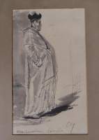 Tableau : Dessins encre/lavis - un chanoine à Séville - monogrammé CM MEUNIER Constantin