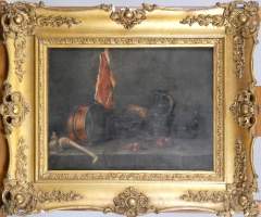 Tableau HST (rest) - nature morte - monog. CH d'après 1 tableau de CHARDIN Jean Siméon