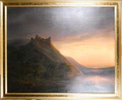 Tableau HST rentoilé - Lever de soleil - attribué à ANDRY François