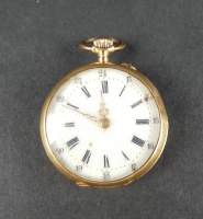 Bijou : Montre de gousset de col cuvette extérieure en or jaune 18K mouvement à remontoir (En état)