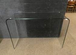 Meuble Vintage : Console d'entrée en verre incolore