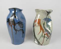 Céramique : 2 Vases en faïence signé BUXO Thomas 20eS