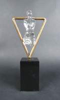 Verrerie : Sculpture en verre possible Murano - femme nue dans un triangle -