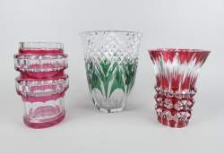 Verrerie : Vase en cristal taillé Val saint Lambert (égrenures)