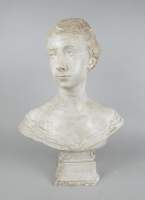 Sculpture : Buste de femme en plâtre (usure , ecl) daté 1916 signé MASCRE Louis