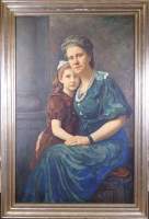 Tableau HST - Portait épouse de Mr Victor Simon et sa nièce - signé MARTIN Alexandre-Louis