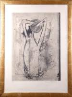 Estampe : Eau - forte - Femme assise - n°34/40 signé FRIEDLAENDER Johnny