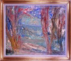 Tableau HST - Les peupliers - daté 1948 signé VANDENBOSCH Georges