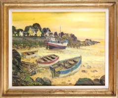 Tableau HSP - Bateaux - signé LEGOUT Max
