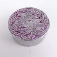 Objet : Boite à poudre - fleur d'amours - signé Lalique Poudre Rachel Roger & Gallet Paris
