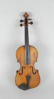 Musique : Violon ancien entier (usure , mq) dos en 2 parties étiquette apocryphe - ALESSANDRO GALLIANO -