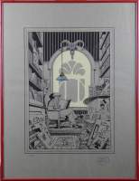 BD : Sérigraphie réhaussée - Le reflet - 24/70 signé RENIER Marc