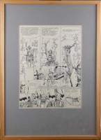 BD : Encre rehauts de gouache planche N°30 Kogaratsu - Le printemps écartelé - daté 86 signé MICHETZ pseudo de DE GROIDE Marc