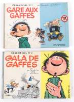 BD : Gaston DUPUIS EO format à l'italienne (Bon état + , traces couvertures)(2) : N1 Gare aux gaffes 1966 ( tache garde avant) + Gala de gaffes 1963
