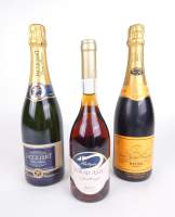 Vin : (3pcs) Champagne Veuve Clicquot Ponsardin + Vin blanc Tokaji Aszu 4 puttonyos 2001 50cl + Champagne Jacquart