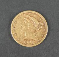 Collection : Pièce de monnaie de 5 dollars Or type - Liberty -