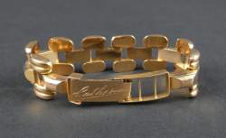 Bijou : Bracelet en or jaune 18K avec attache gravée - Catherine -