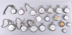Bijou : Montre de gousset (19) (La plupart Ds l'état) dont en argent , ROSKOPF , ROSSKOPF , TOLLET , mvt à remontoir et à clé , .